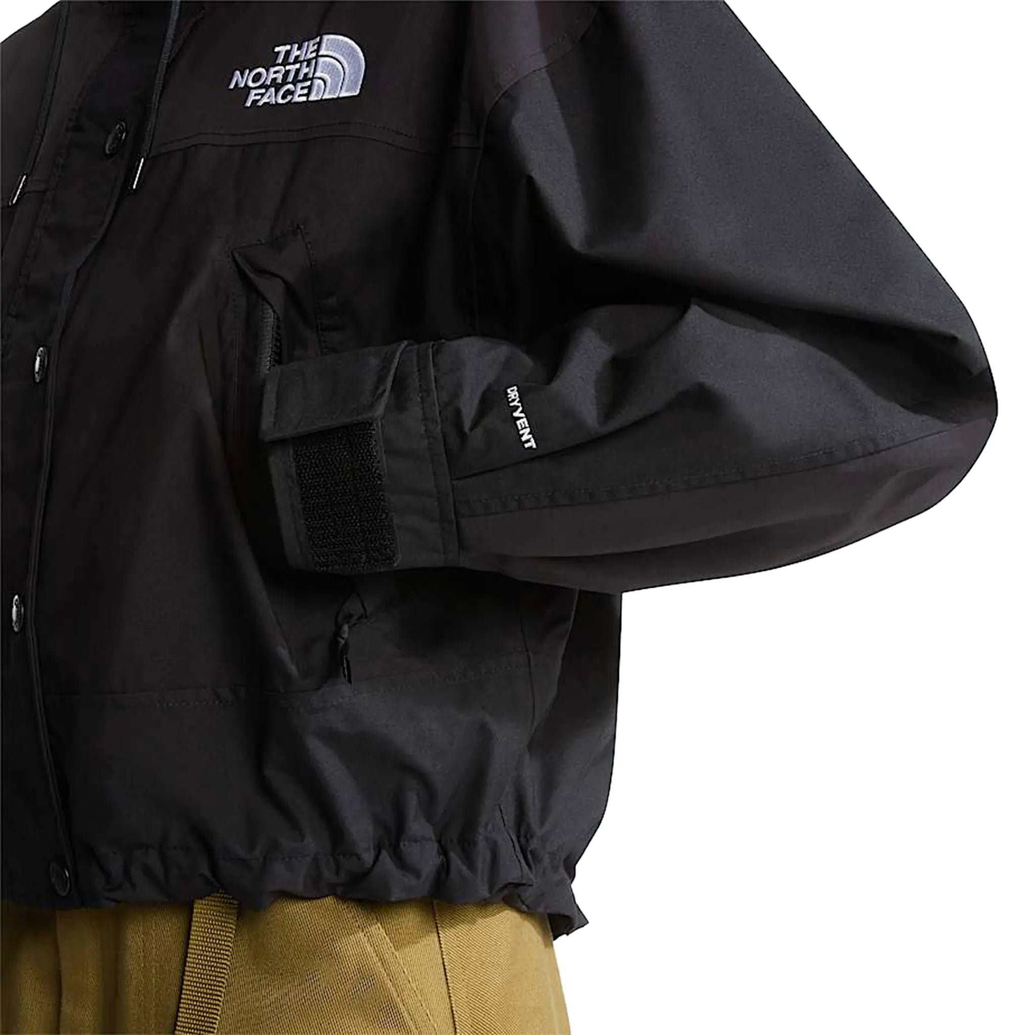 Detailed Side View of The North Face Mountain Short Black Jacket (W)
